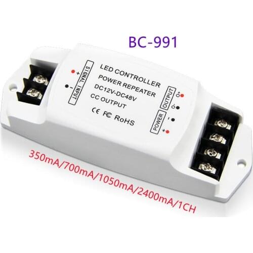 BC-991 LED Constant Current Power Repeater 350mA/700mA/1050mA/2400mA/1CH output DC12-48V Input led strip power amplifier