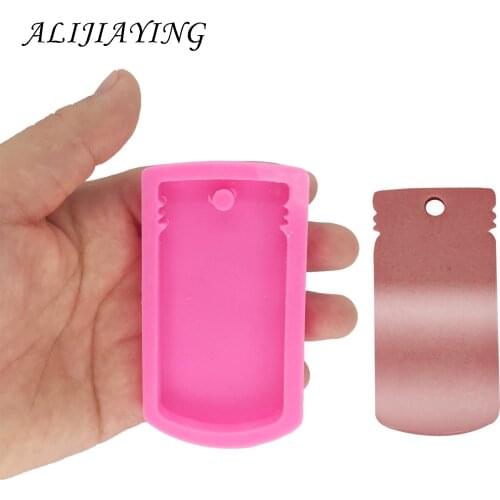 Shiny DIY mason Jar shape silicone mold for keychains Resin Mold for 3D crafts tools DY0052