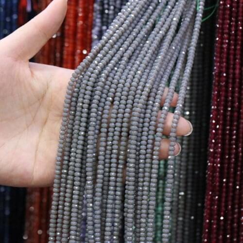 2x4mm Natural Semi-precious Stone Beaded Flat Shape Agates Faceted Loose Beads for Jewelry Making Necklace DIY Bracelet 14