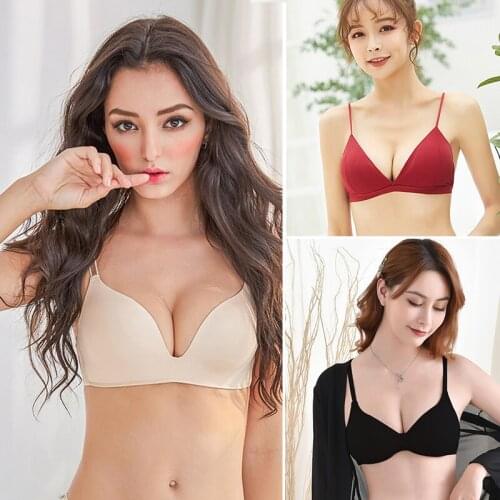 Summer Women Sexy Bralette Bra French Styles Triangle Cup Thin Strap Sexy Seamless Wire Free Bra Backless Lingerie Bralette