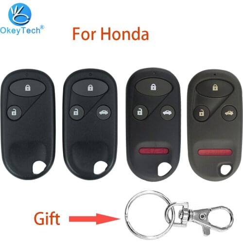 OkeyTech 2/3/4 Button Car Remote Key Shell Fob Case For Honda Civic CRV Accord Jazz 2003 2004 2005 2006 2007 2008 2009 2010 2011