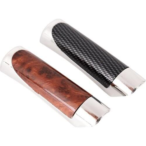 Wooden Style Hand Brake Ebrake Handle Hand Break Protect Cover Car Carbon Fiber Sleeve 1pc
