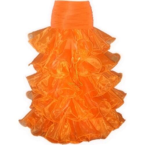 Exotic dance ballroom dancing five embroidery yarn package line lotus swing skirt S10044 modern practice