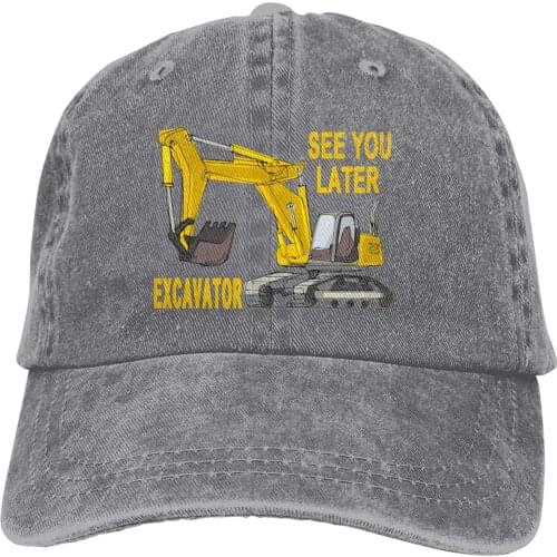 Classic Hot Sale Hat Boys' See You Later Excavator Washable Comfortable Pure Baseball Cap Washed Vintage Funny Dad Hat
