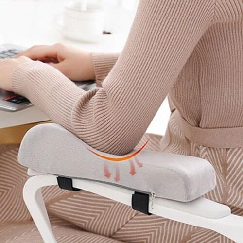 1PC Memory Foam Chair Armrest Pads Black Grey Computer Chair Armrest Cushion Relief Elbows Forearm Pressure Pad For Home Offiice
