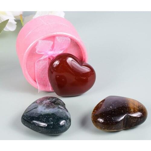 Healing Heart-Shaped Stone Natural Crystal And Quartz Heart Shape Figurine Wedding Favors Gifts Healing Reiki Decor Accessories