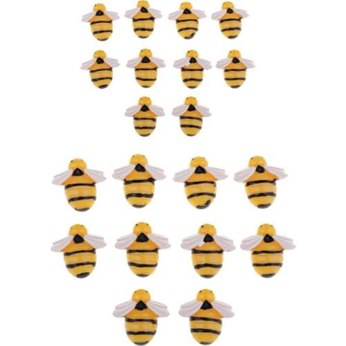 10x Kawaii Bee Miniature Animal Figures Flatback for Clothing DIY Crafts