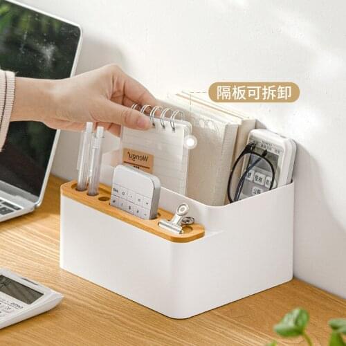 Desktop Remote Control Storage Box Multi Grids Storage Container Sundries Organizer for Home Stationery Supplies Pen Holder