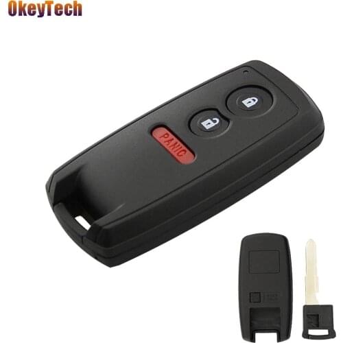 OkeyTech for Suzuki Smart Key Shell Card with Insert Blade 2+1 Panic 3 Button Remote Key for Suzuki SX4 XL-7 Grand Vitara Swift