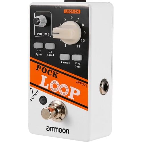 Ammoon Guitar Effect Pedal POCK LOOP Looper Guitar Pedal Max.330mins Recording Time Supports True Bypass For Guitar Accessories