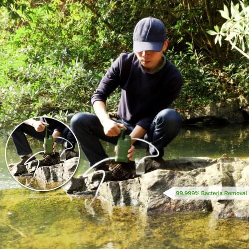 Portable Outdoor Survival Water Filter Purifier Filtration Emergency Travel