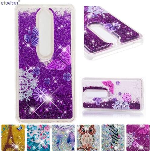Bling Case for Nokia 6.1 Soft Silicone Glitter Cover Nokia6.1 61 TA-1043 TA-1016 Cute Dynamic Liquid Fitted Case TA-1045 TA-1050
