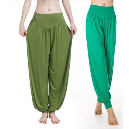 4 Colors Fashion Trend Modal Yoga Pants Women Bloomers Dance Yoga Comfortable TaiChi Length Pants Sports Pants 5 Size