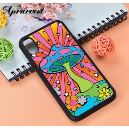 Aprarvest mushroom aesthetic Silicone Rubber Phone Case Cover For iPhone 6 6S 7 8 PLUS X XS XR 11 12 MINI PRO MAX