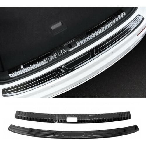 Steel Inner + Outer Rear Bumper Protector Sill Trim 2pcs for Audi Q3 2019 - 2020
