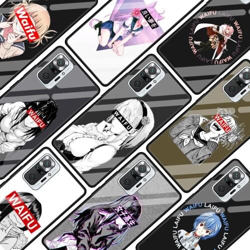 Waifu Sugoi Anime Glass Phone Case For Xiaomi Redmi 9 9C K40 Pro Plus 9A 7 8A K30 K20 9T Deluxe Mobile Phone Cover