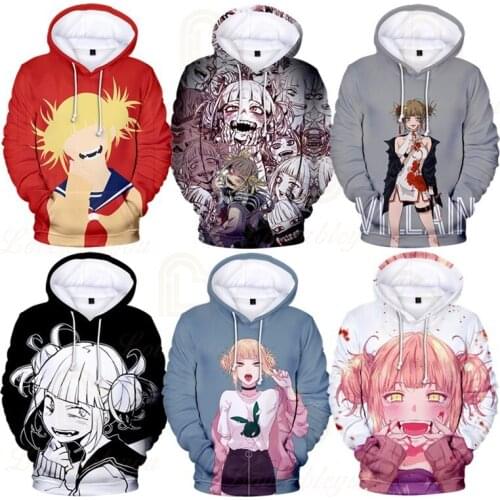 Hot Selling My Hero Academia Himiko Tog Manga Girl 3D Digital Print Hoodie Spring Autumn Hooded Unisex Kids Adults Clothing