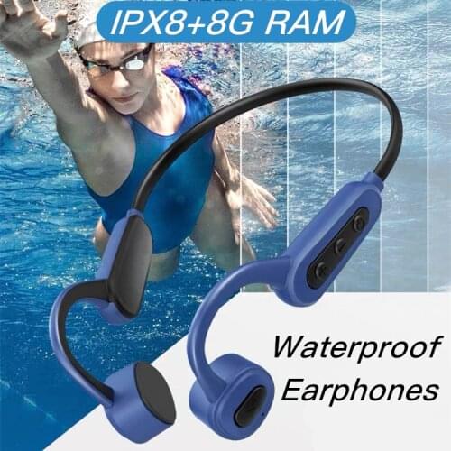 ABY K8 Waterproof Headphones IPX8 for Xiaomi Huawei Sony Bone Conduction Headsets Bluetooth 16GB MP3 Player With Mic Wireless
