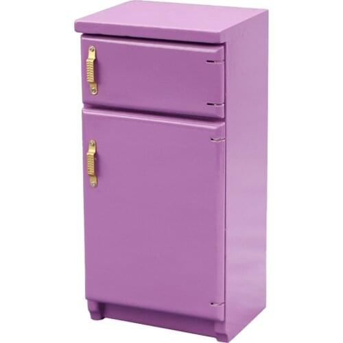 1:12 Dollhouse Fridge Refrigerator Freezer, Dollhouse Cabinet, for Dolls for Living Room & Dining Room Kitchen