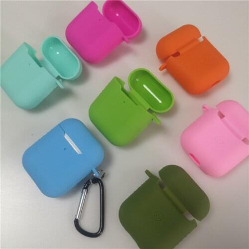 1.2MM Ultra thin Silicone Case For Airpods 2 Protector Case Anti-lost Earbuds Case with Hook 100pcs/lot simple opp