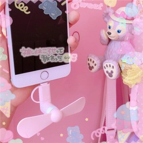 1PC Pink Mini 2 in 1 Portable Micro USB Fan For iPhone Fan for Samsung HTC Android OTG phones