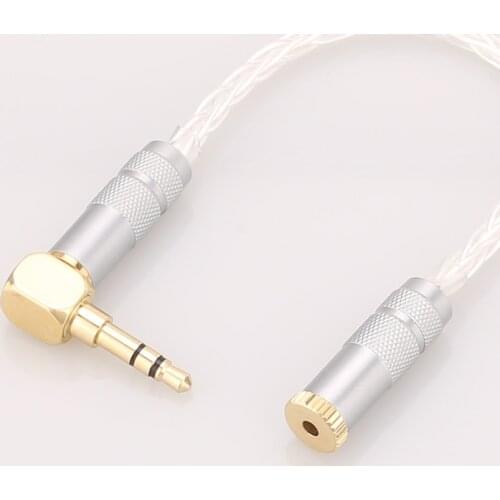 10cm 8Cores Silver Plated 3.5mm Plug to 2.5mm Trrs Female socket Headphone Audio Cable