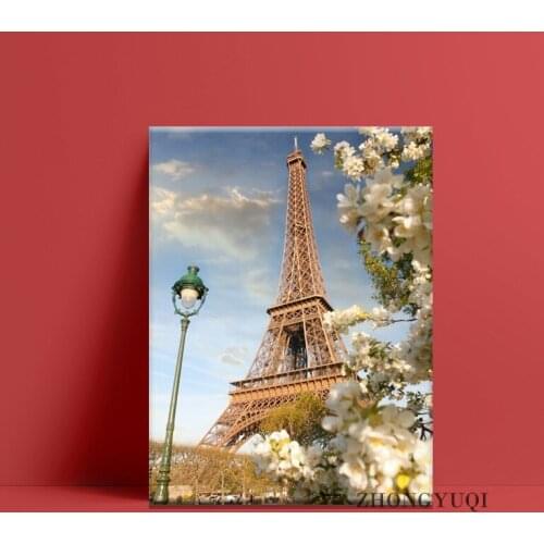 10Style Art Paris CraftCity Skyline Landscape Canvas Painting Posters and Prints Wall Art Picture for Living Room Decor