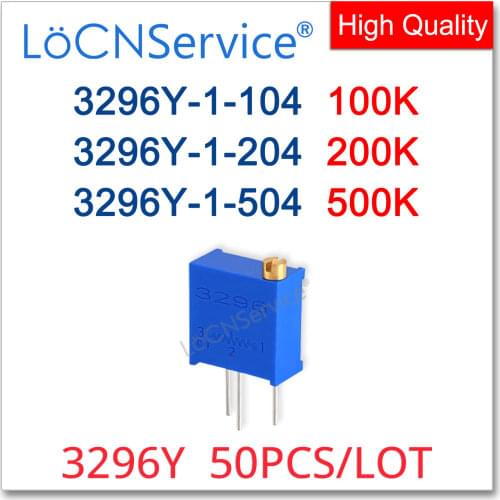 3296Y 50PCS 100K 200K 500K Trimming Potentiometer Made in China High Quality 3296Y-1-104 3296Y-1-204 3296Y-1-504 104 204 504