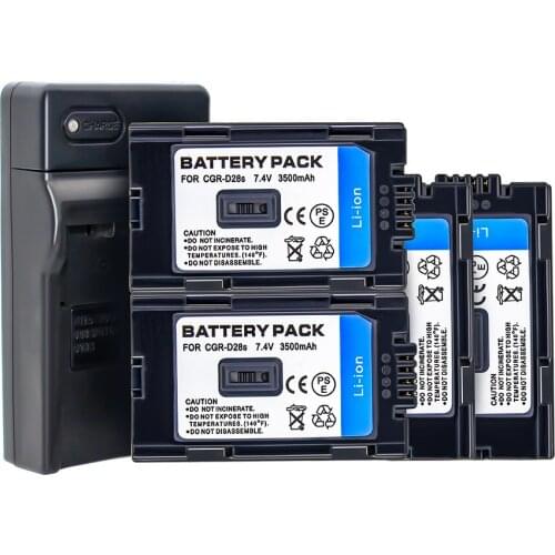 4pcs CGR-D28s CGR D28s lithium batteries & Charger For Panasonic D320 NV-GS11 DS68 DS88A DS65 EX1 EX3 EX21 MX1 MX2EG MX3