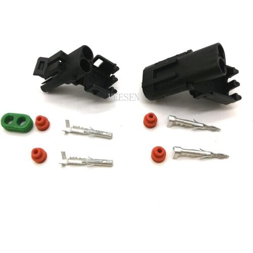 5set 2P Connector For Weather pack Weatherpack auto Waterproof Electrical Wire Cable Way Plug 18-14 GA