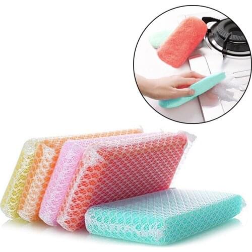 5pcs/lot Kitchen Brushes Silicone Dish Cleaning Brush Bowl Pot Pan Clean Wash Brush Cleaner Dishwashing Sponges Scouring Pads