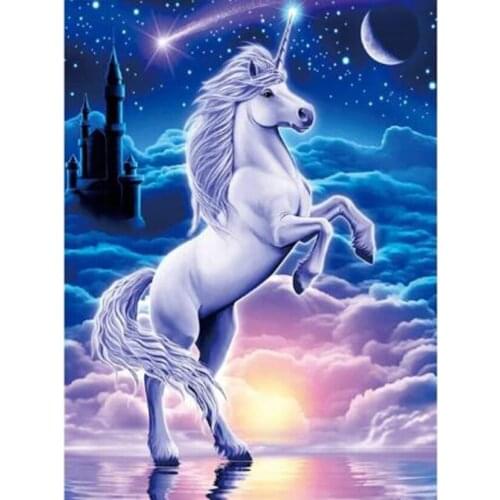 5D DIY Diamond Painting Animal Picture Unicorn Beauty Picture Square/Round Diamond Cross Stitch Decoration Artwork TX155