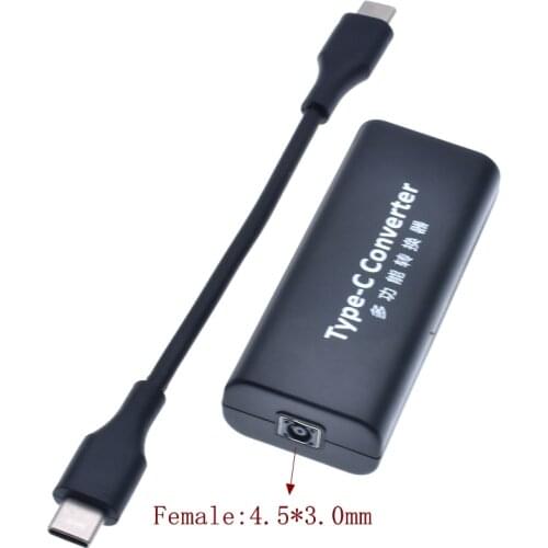 DC Power Adapter Connector Converter 4.5*3.0mm Female to USB Type C Jack Converter for Macbook Hp Lenovo Type-C Charger 45W
