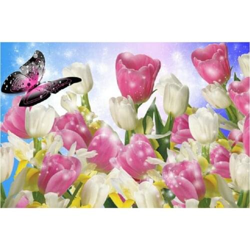 Diamond embroidery tulip 5D diamond cross stitch crystal flower full rhinestone puzzle unfinish decorative Diy Diamond painting