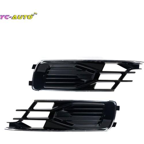 Car Front Left Right Bumper Fog Light Lamp Chrome Grill 4G0807681AE 4G0807682AE For Audi A6 C7 2016 2017 2018 car-styling