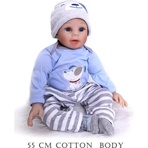 Bebes 55 Cm 22 Inch Realistic Soft Silicone Reborn Doll Simulation Toddler Boy Holiday Gift Kid Toy Personal Collection
