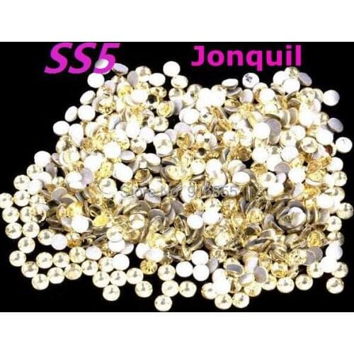 Free Shipping fashion SS5(1.7-1.9mm) 1440pcs/pack Jonquil Flat Back Glue on ( Nail Art ) Non Hot Fix Rhinestones craft DIY