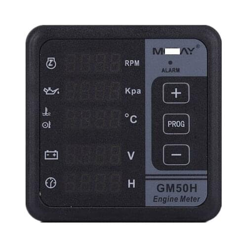 GM50H Engine Digital Multi-functional Meter Diesel Engine Monitor with Oil Pressure Gauge Rotating Speed Oil Temperature