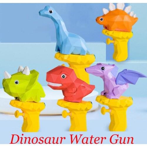 Dinosaur Water Gun For Kids Summer Cute Cartoon Tyrannosaurus Press Water Spray Gun Small Pistol Gun Outdoor Beach Garden Toy