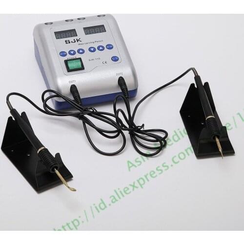 Electric Thin Waxer Carving knife Machine Double Pen 6 Wax Tip Pot Dental Lab