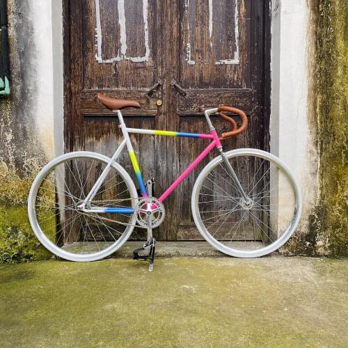 Fixie bike steel single speed vintage Bike frame Chrome-molybdenum Steel 56cm sliver Fixed Gear Bike 700C track Bicycle