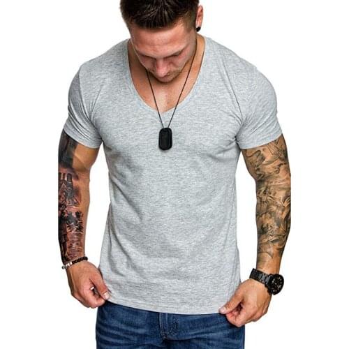 Summer Men cotton t shirt men short sleeve V-neck breathable soft Loose Thin white t-shirt men Asian size M-XXXL