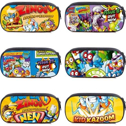 Hot 3D Anime Super Zings Series 5 Pencil Case Cosmetic Case Gifts Storage Pouch Superzings Make Up Box Multifunction Stationery