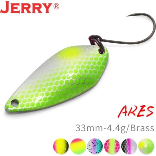 Jerry Ares Metal Spoon Single Hook Micro Fishing Lures 4.4g Artificial Ultralight Spin Brass Lake Stream Fishing Bait