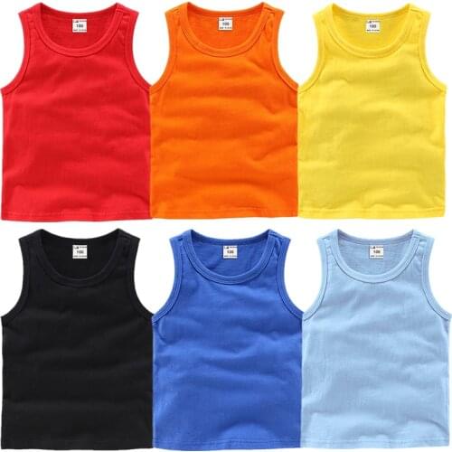 2020 Summer Children Cotton t-shirt for baby boys kids Yellow Shirt 15 candy colors child clothes sleeve T Shirts For Kids Girl