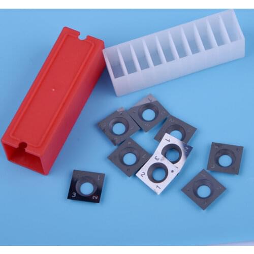 LETAOSK 10pcs 6" Radius Woodworking Square Carbide Inserts Cutter 4-Edge 15 x 15 x 2.5mm For Wood Turning