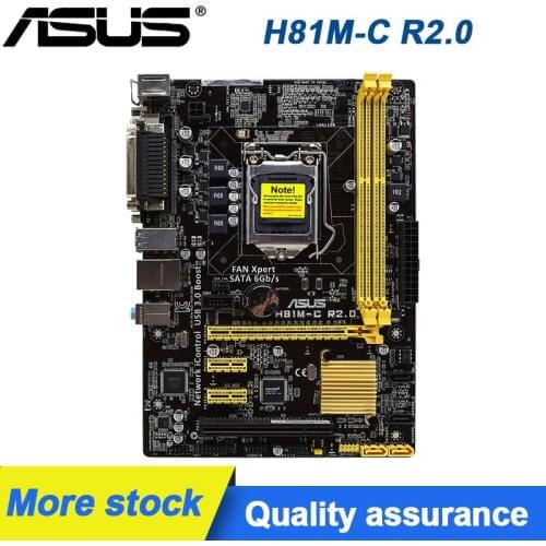 For ASUS H81M-C R2.0 Original Motherboard LGA1150 Intel H81 DDR3 DVI USB3.0 Micro ATX Intel Desktop Used Motherboard kit