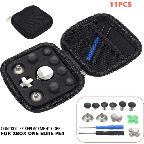 For Xbox One Elite PS4 1Set Black High Quality Gamepad Repair Replacement Kit Thumbsticks Buttons Tool Parts Pohiks