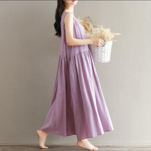 2020 Summer casual cotton linen dress,large size S-5XL 6XL girl cute Bohemia dress,V-neck fashion women long dress with pockets