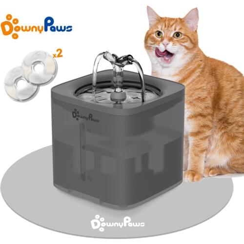 DownyPaws Drinker For Cats Water Fountain Automatic Mute Filter Dispenser Pet Cat Water Bowl Dog Drinking Feeder Motion Sensor